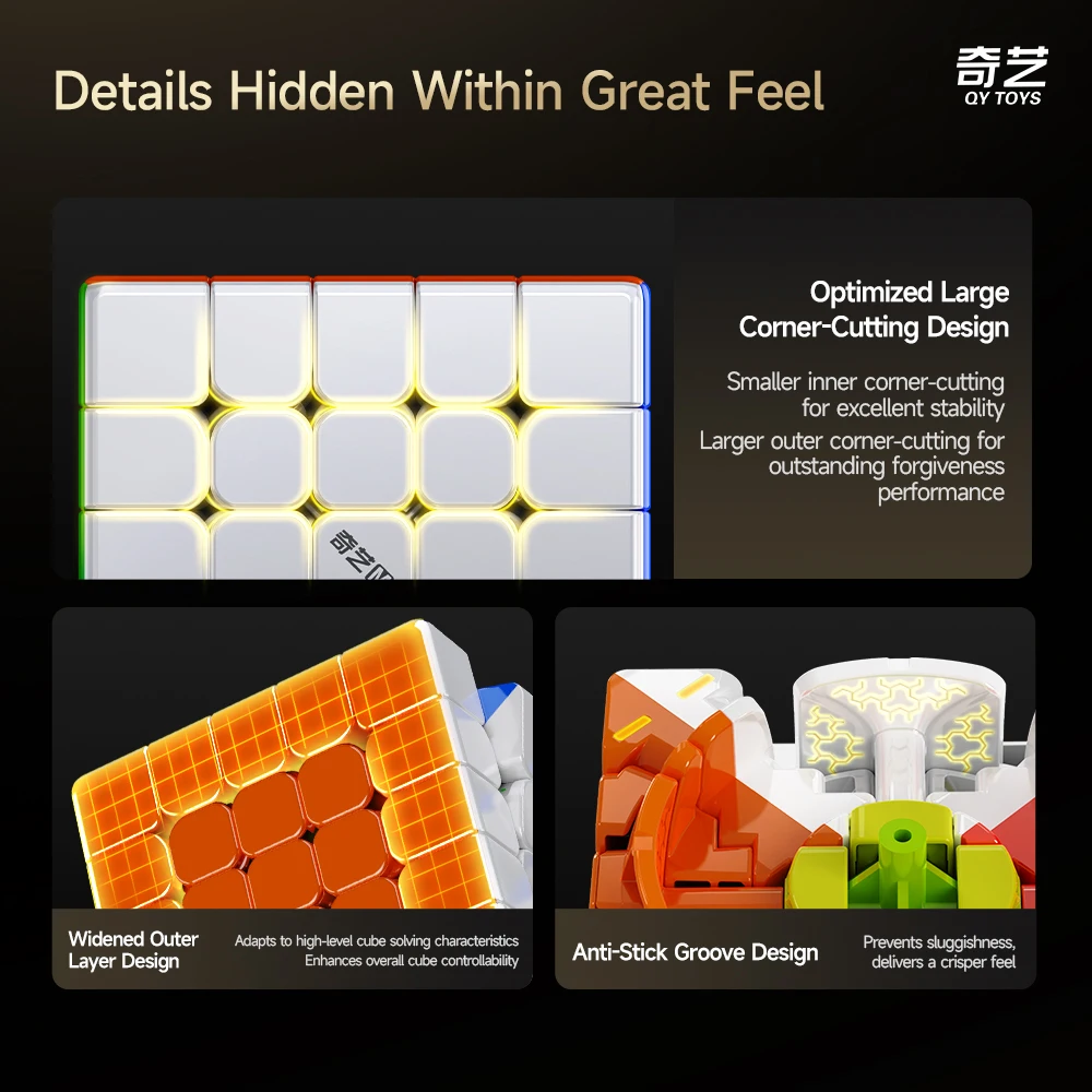 QiYi 5x5 매직 큐브 워리어 5x5 M UV 프로페셔널 스피드 큐브 스티커리스 프로페셔널 피젯 토이 큐보 마히코 퍼즐