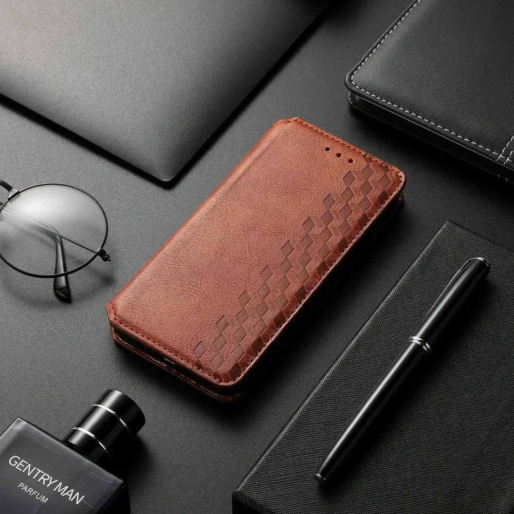 Magnetic Flip Wallet Leather Case - 360° Protective Book Cover