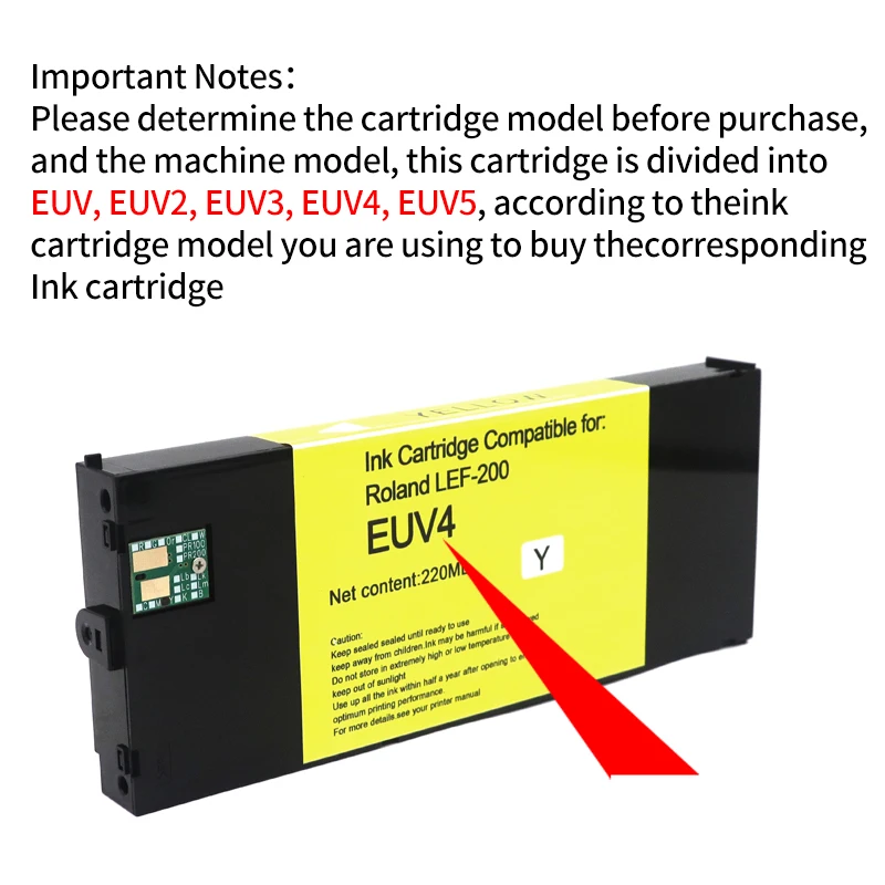 ECO-UV UV 잉크 카트리지, 롤랜드 LEF-20 LEF-10 LEF-12 LEF-300 LEC-330 LEC-300 LEC540 프린터용, EUV2, EUV3, EUV4, EUV5, 220ml