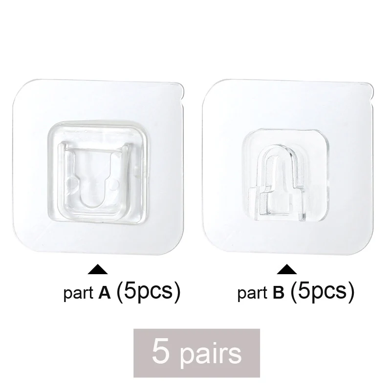 Double-Sided Self-Adhesive Wall Hooks for Kitchen and Bathroom Organization