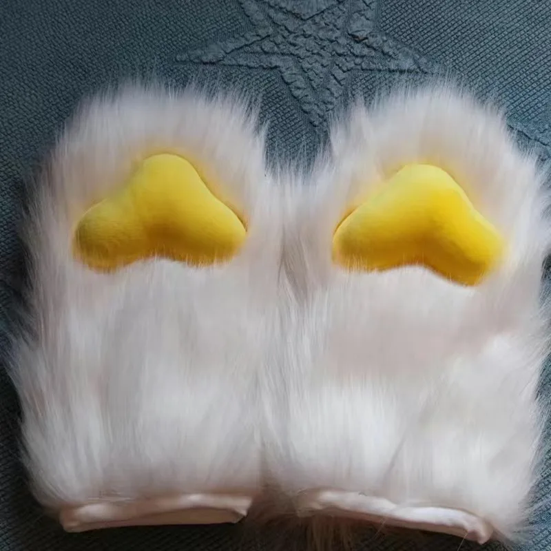 Can be Furry Animal Claws Fursuit Kigurumi Cosplay Furred Gloves Colorful Halloween Crossdressing Cute Gloves