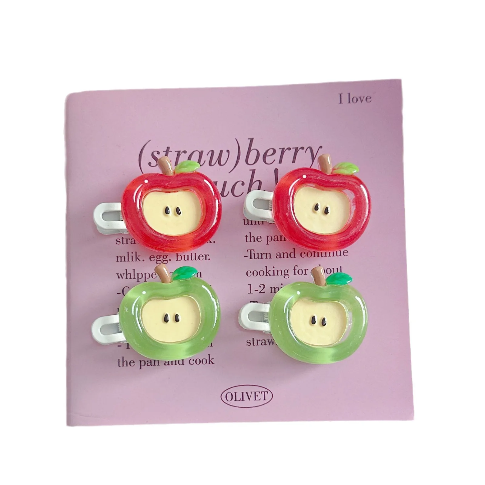 Cute Apple Hair Clip for Women-Cartoon Fruit Korean/Japanese Style Side Bangs Barrettes Girls Fashion Hairpin & Hair Accessories