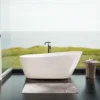 67'' Acrylic Freestanding Soaking Bathtub with Classic Slotted Overflow and Toe-tap Drain in Chrome, cUPC Certified.Easy to Inst 3