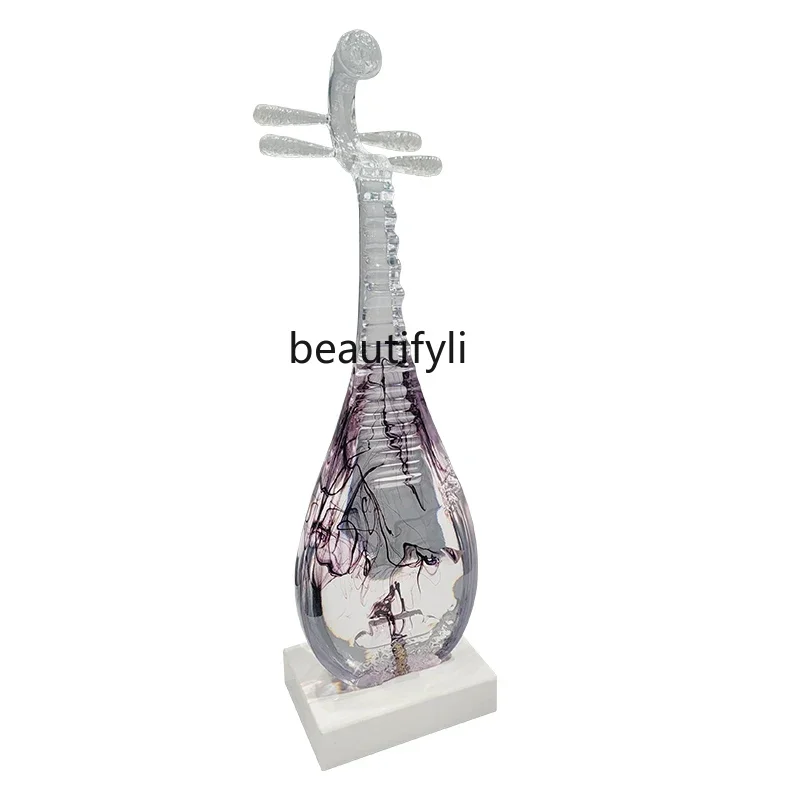 

Modern Model Room Living Room Transparent Musical Instrument Art Decoration Hotel Hallway Decoration Resin Sculpture