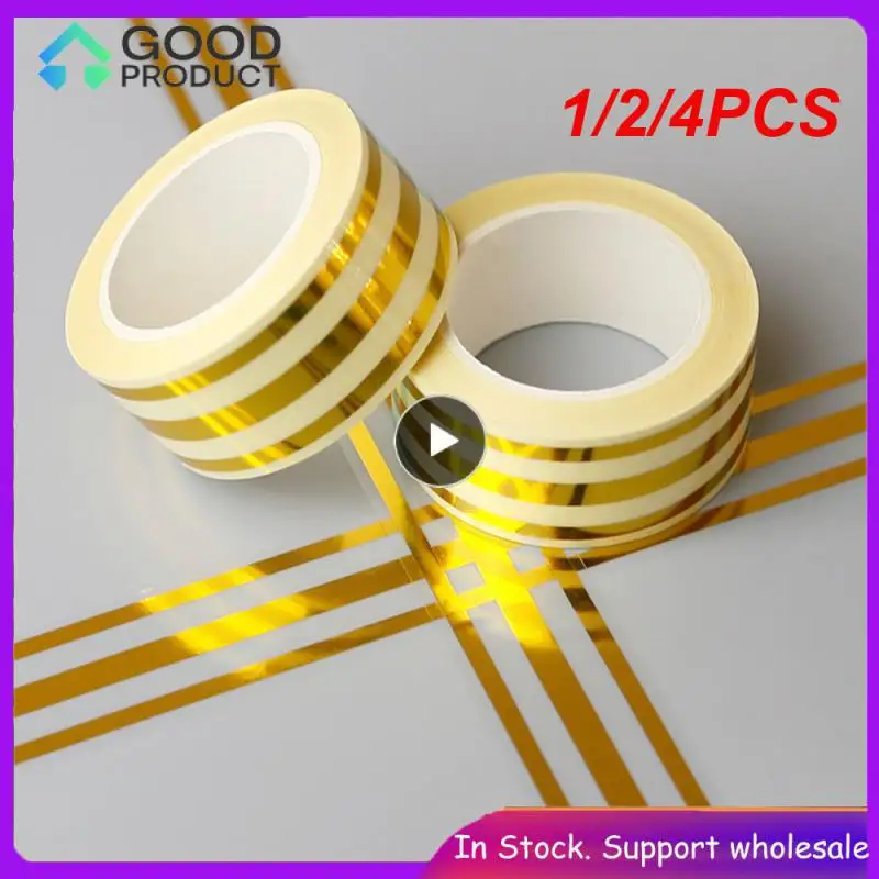1/2/4PCS Waterproof American Seam Paste U.s. Wear Resistance Floor Tile Gilt Line Pvc Gilt Adhesives Hardware Seam Wall Gap