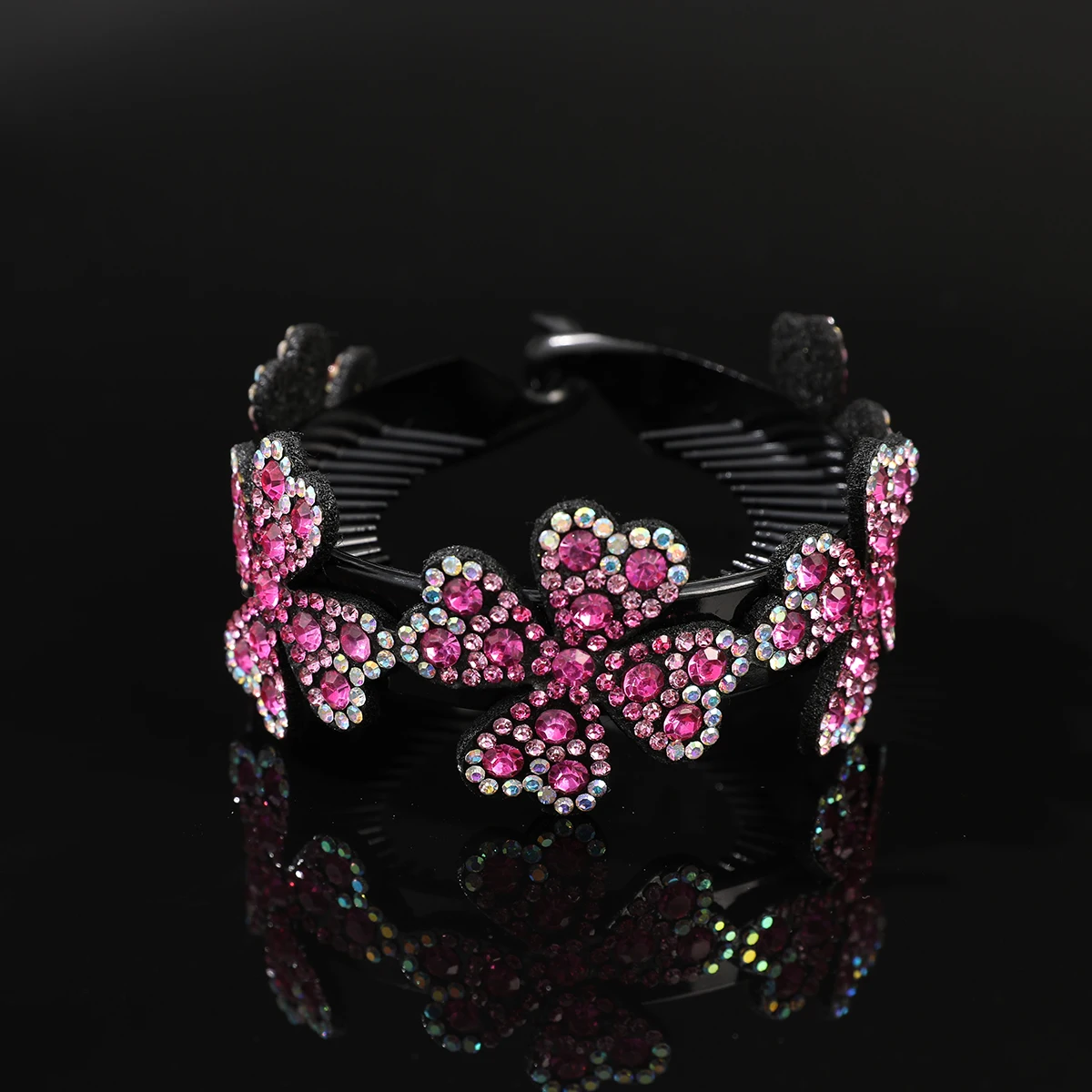 AWAYTR Strass Haar Krallen Frauen Kristall Blume Dutt Haar Clips Haarspangen Krabben Pferdeschwanz Halter Haarnadeln Haar Zubehör – Detail 10