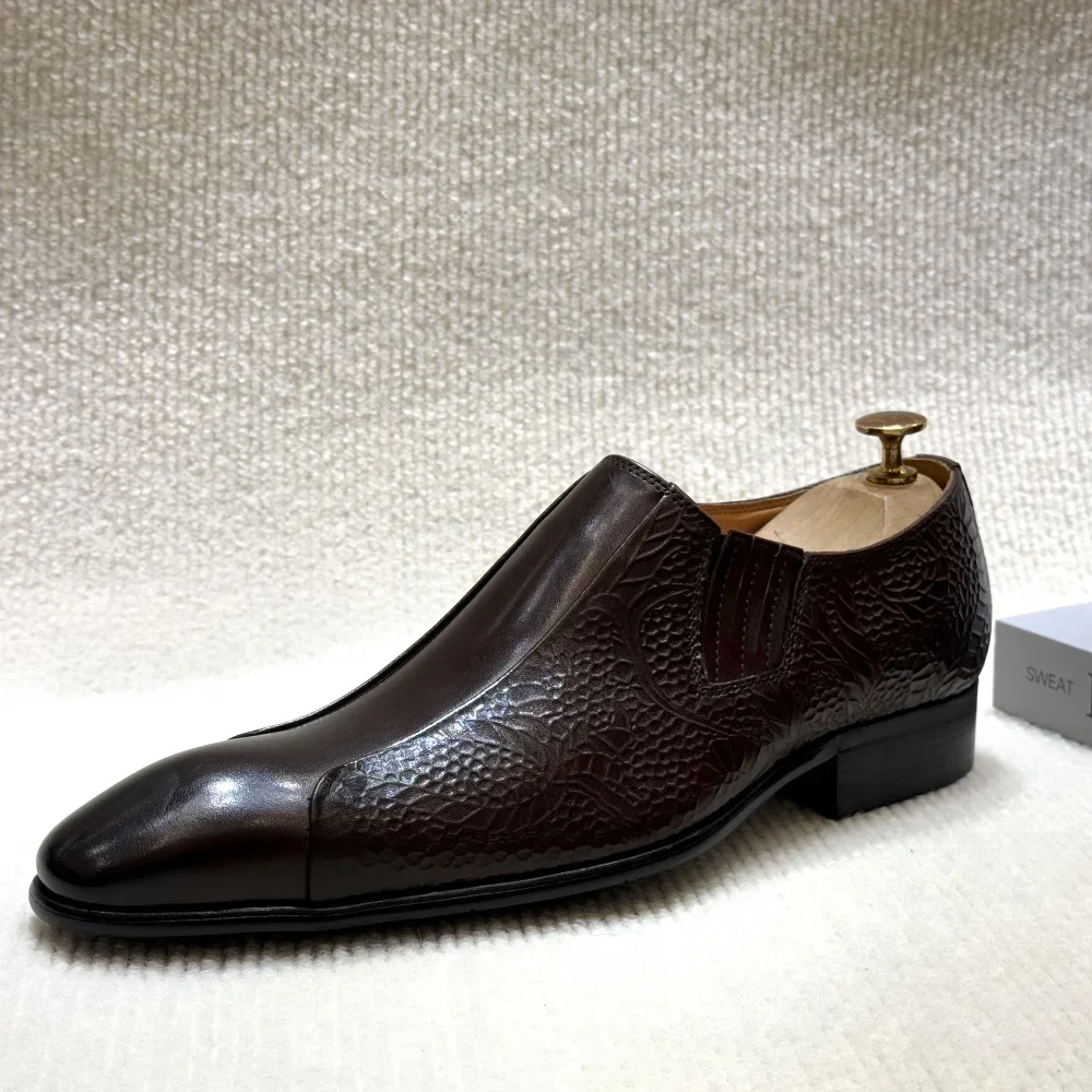 Men's Genuine Leather Suede Monk Strap Dress Shoes Classic Gentleman Pointed Toe Buckle Business Casual Suit Footwear