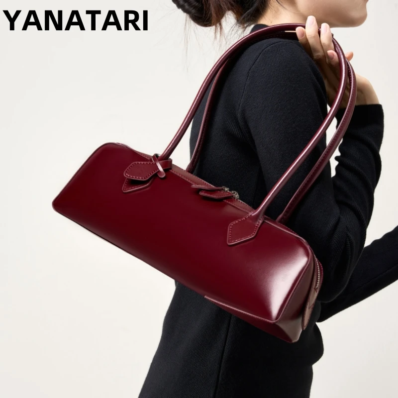 YANATARI genuine leather bag woman 2026 korean luxury bag vintage long shoulder bag Handbags ladies underarm Bag Shopping bag 1