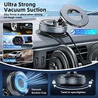 Strong Magnetic Phone Holder Foldable Design 360° Adjustable Vacuum Car Mount For Cell Phone For iphone Live Streaming - Image 4