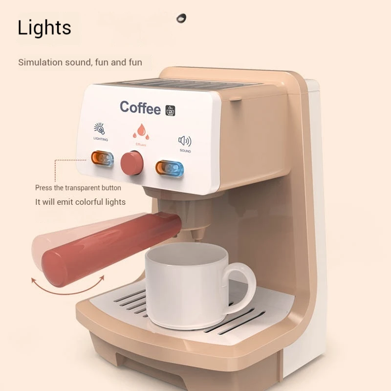 Simulation Electric Coffee Machine With Lighting And Sound Children Mini Appliances Toy Kids Kitchen Toy Set Girls Role Play 2