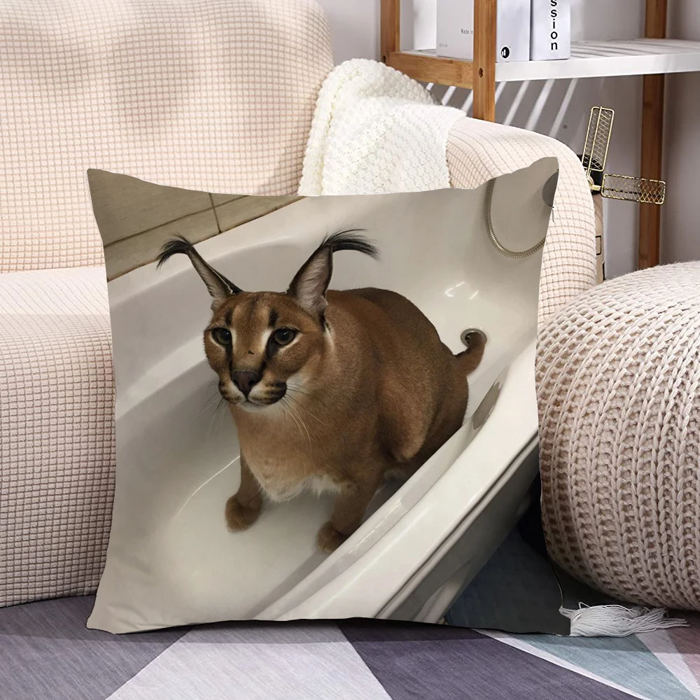 Big Floppa Meme Cute Caracal Cat Fleece Blanket