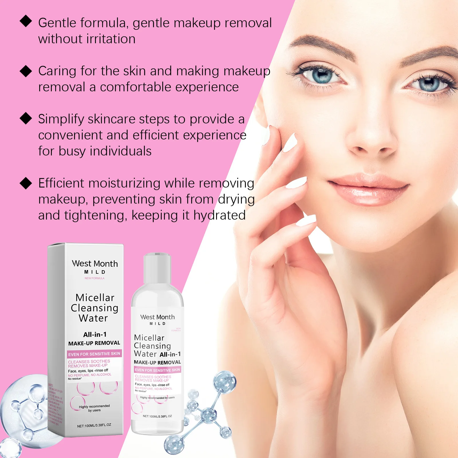 Micellar Water Deep Makeup Remover Cleaning Pores Soft Hydrating Refresh Moisturizing Eyes Lips Facial Cleanser Liquid Skin Care 3