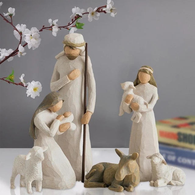 Figurines de scène de la Nativité de Noël CPull, décor chrétien catholique,  décoration de la maison, crèche orthodoxe, ustensiles d'église, Jésus