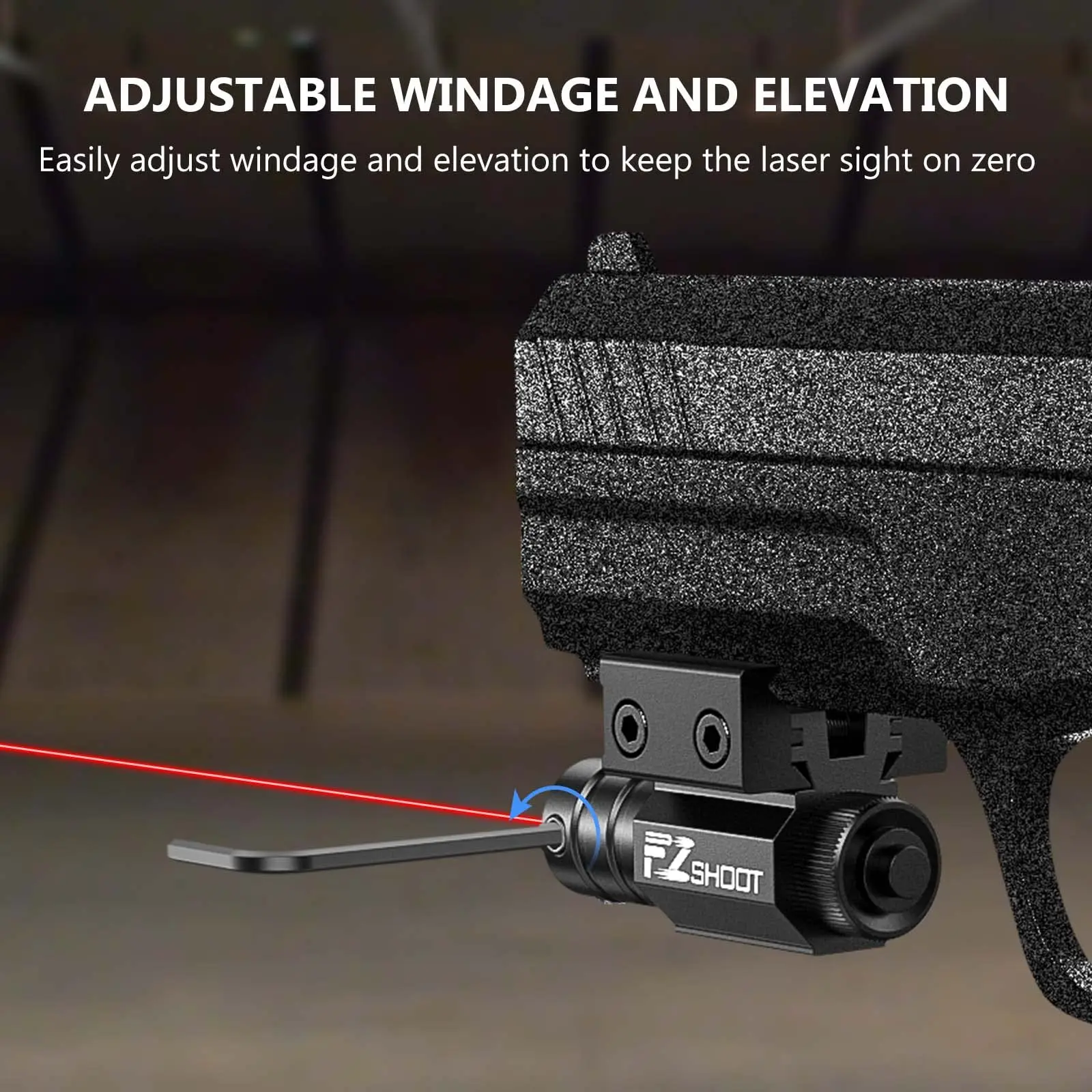 Red Dot Laser Sight MidTen Red Dot Laser Sight Scope with Adjustable Picatinny Rail Mount Rifle Pistol Airsoft Laser with Batteries For 11mm/21mm