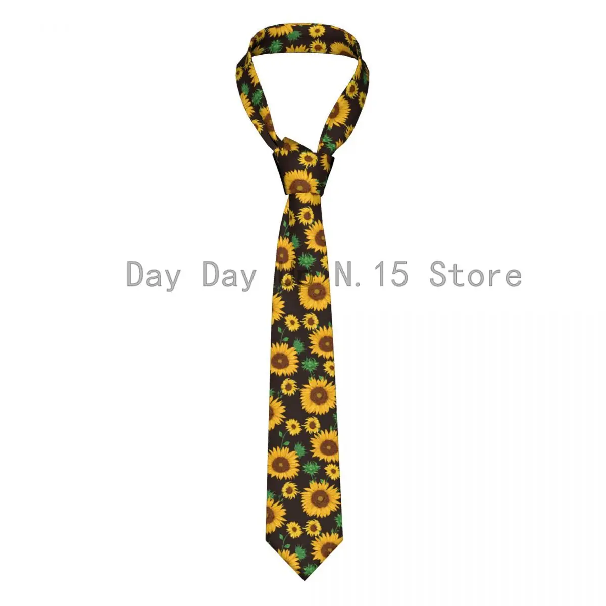 

Classic Tie for Men Silk Mens Neckties for Wedding Party Business Adult Neck Tie Casual Sunflowers Buds And Leaf Tie