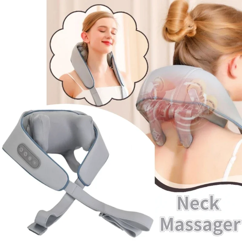 Neck Massager Knead The Cervical Trapezius Muscle Massage Shawl Home  Shoulder Charging Shoulder And Neck Massager