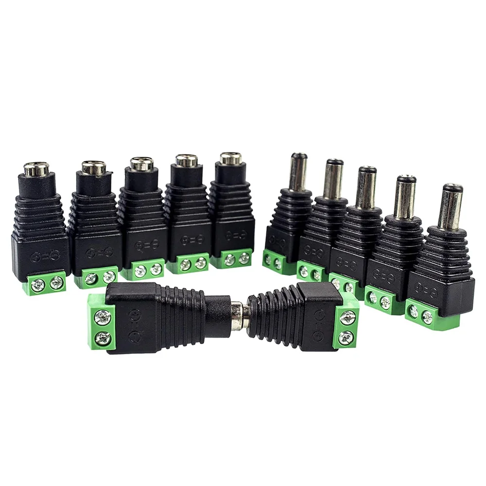 5 Pairs Male and Female Welding-Free DC Plug 5.5*2.1mm Welding-Free DC Female