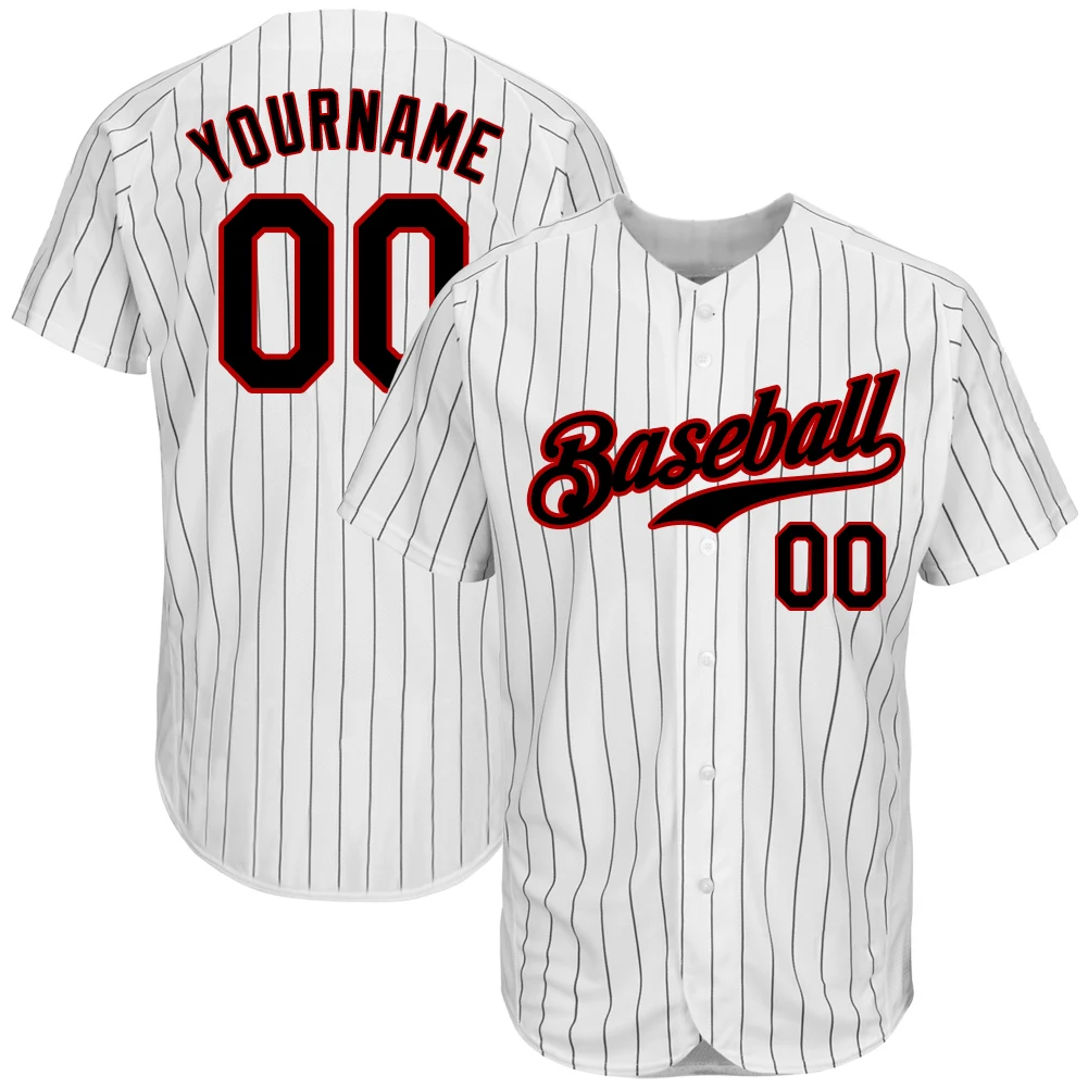 High Quality Baseball Shirt Sublimation Print Classic Vertical Stripe Baseball Jersey Softball Game Training Sportswear