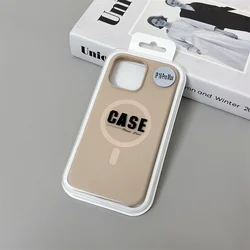 Premium Liquid Silicone Magnetic Phone Case with MagSafe Compatibility for iPhone 14 (Desert Gold)