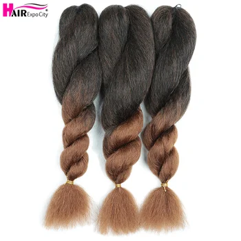 Vixen kanekalon Braids Hair 22 inch Synthetic Jumbo Braids Low Temperature Afro Fluffy Kinky Straight Crochet Hair Extensions 1