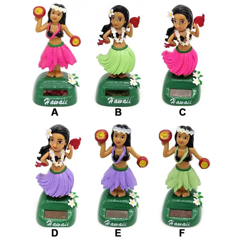 

Cute Dancer Bobble Head Girl Shaking Head Doll Solar Powered Dancing Hawaiian Toy Doll For Car Dashboard Office Home Kids