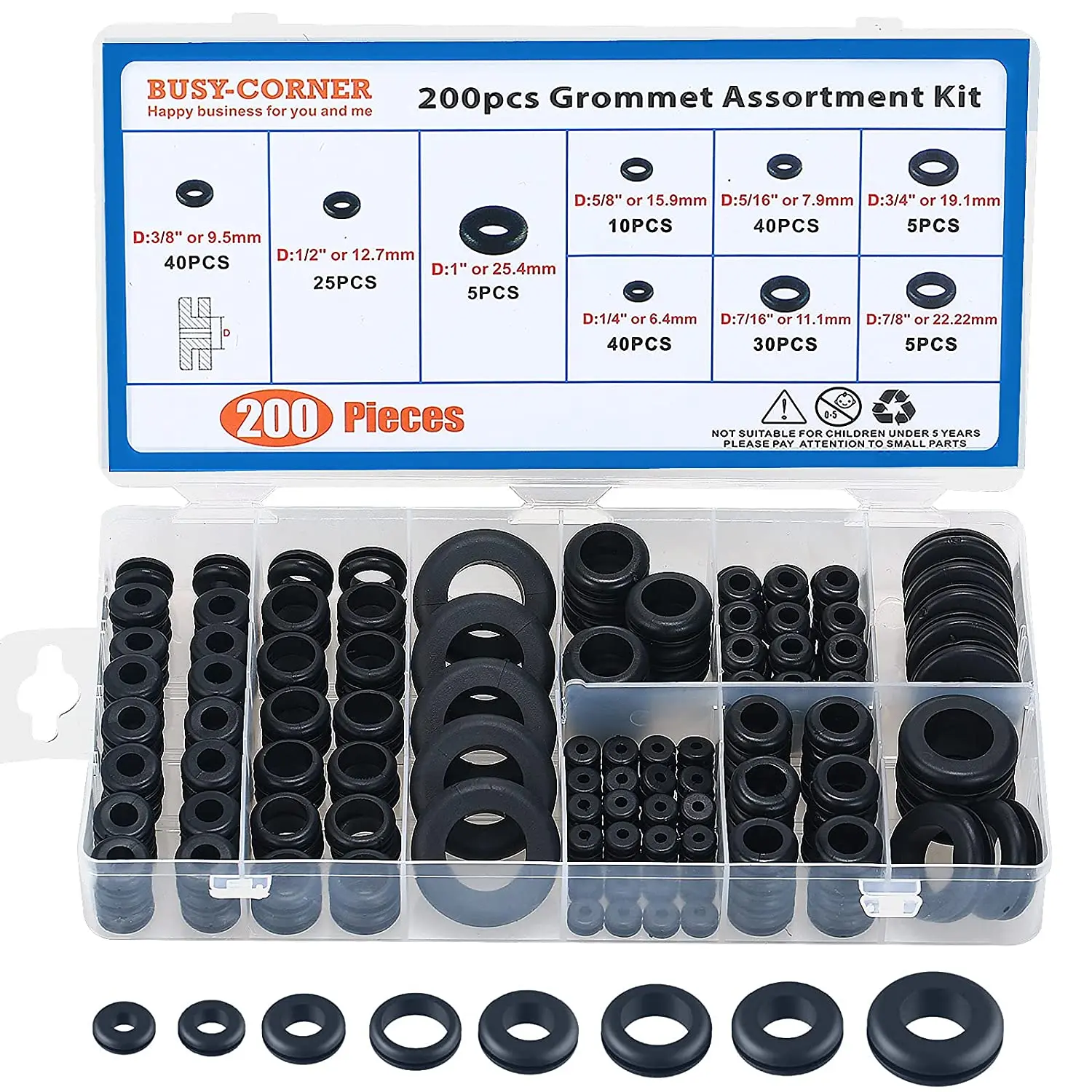 

Резиновые втулки в ассортименте Kit-200PCS