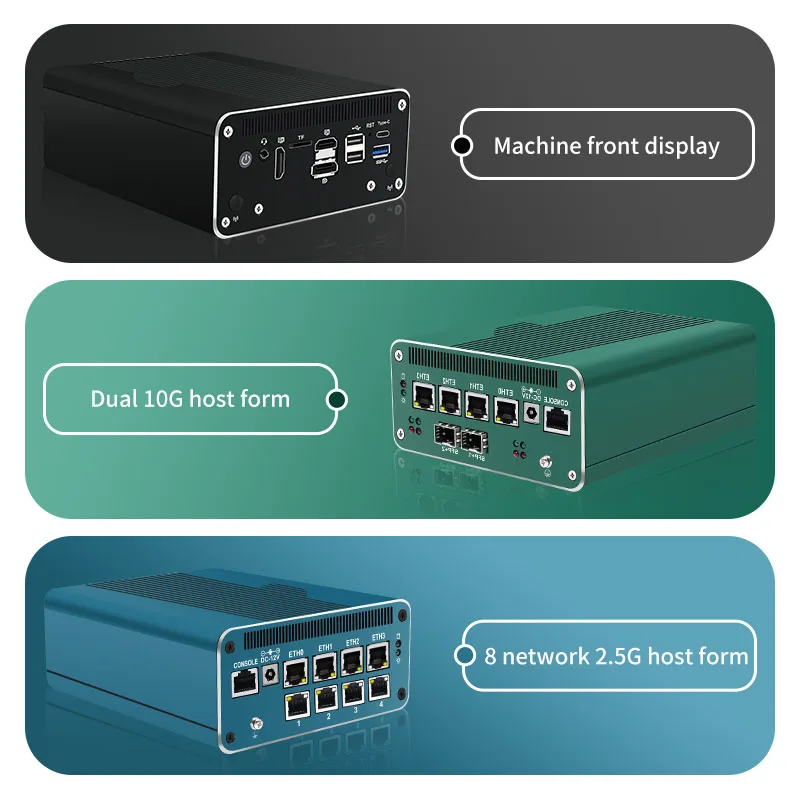 13th Gen New Soft Router 2*10G SFP 4x Intel i226-V U300E i5 1240P 8x 2.5G LAN 2*SATA Firewall Appliance Mini PC Proxmox Server