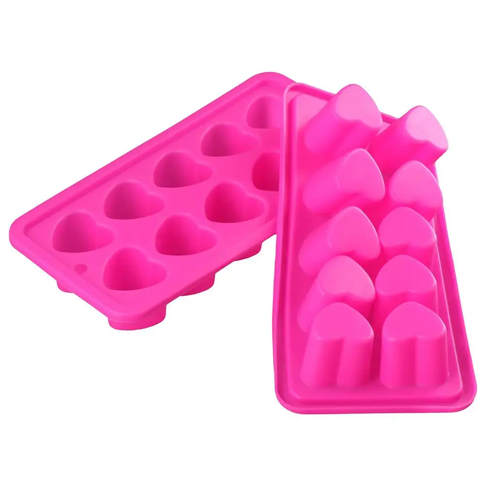

2pcs Rose Red Heart Shaped Silicone 26*10.6*3.8 Cm Silicone Rose Red Cube Trays Heart Shaped Cube Trays Silicone Chocolate