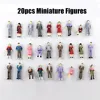 1:50 Scale Model People Painted Miniature Stand-Sitting Figures ABS Diorama For Building Train Layout Scence Accessories 20 Pcs 1