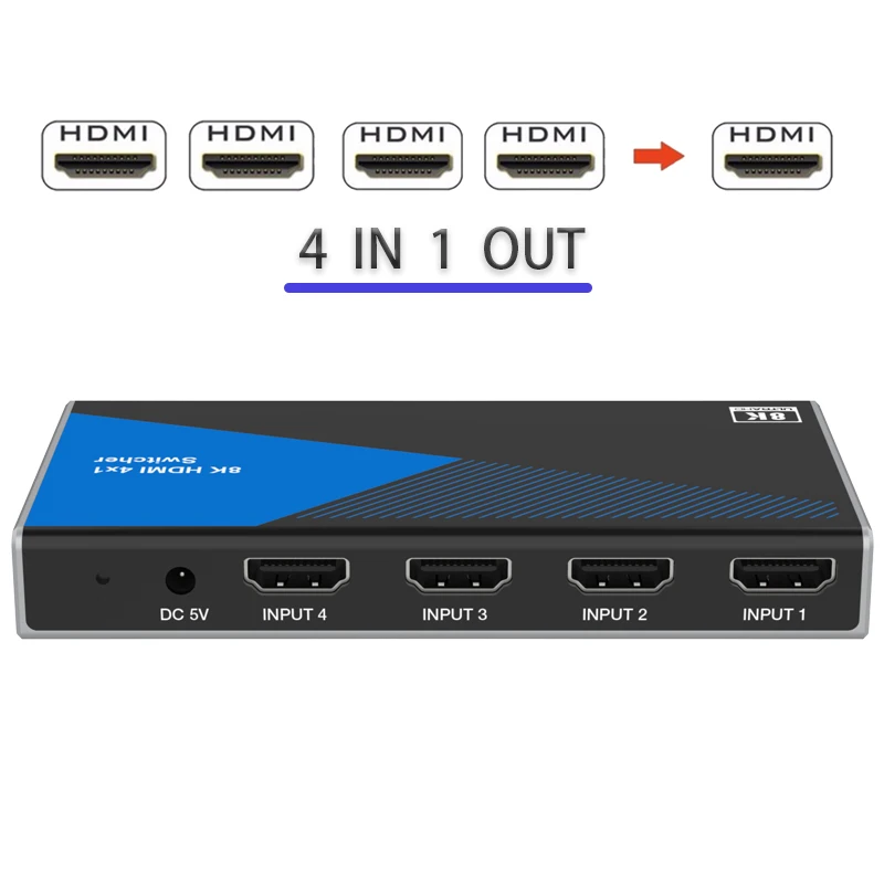 

Game live screen splitter 8K@60Hz LAN Switch 8K HDMI-compatible switcher HDR HDMI-compatible Splitter Internet Splitter Adapter