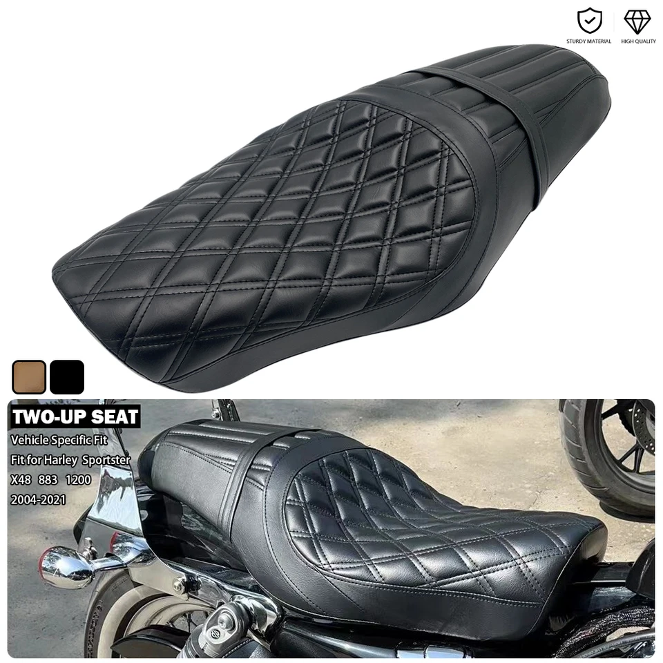 スポーツスター用　黒 レザー シート バイク用 国内発送 新品 07〜 スポーツスター シート ノーマル純正タイプ