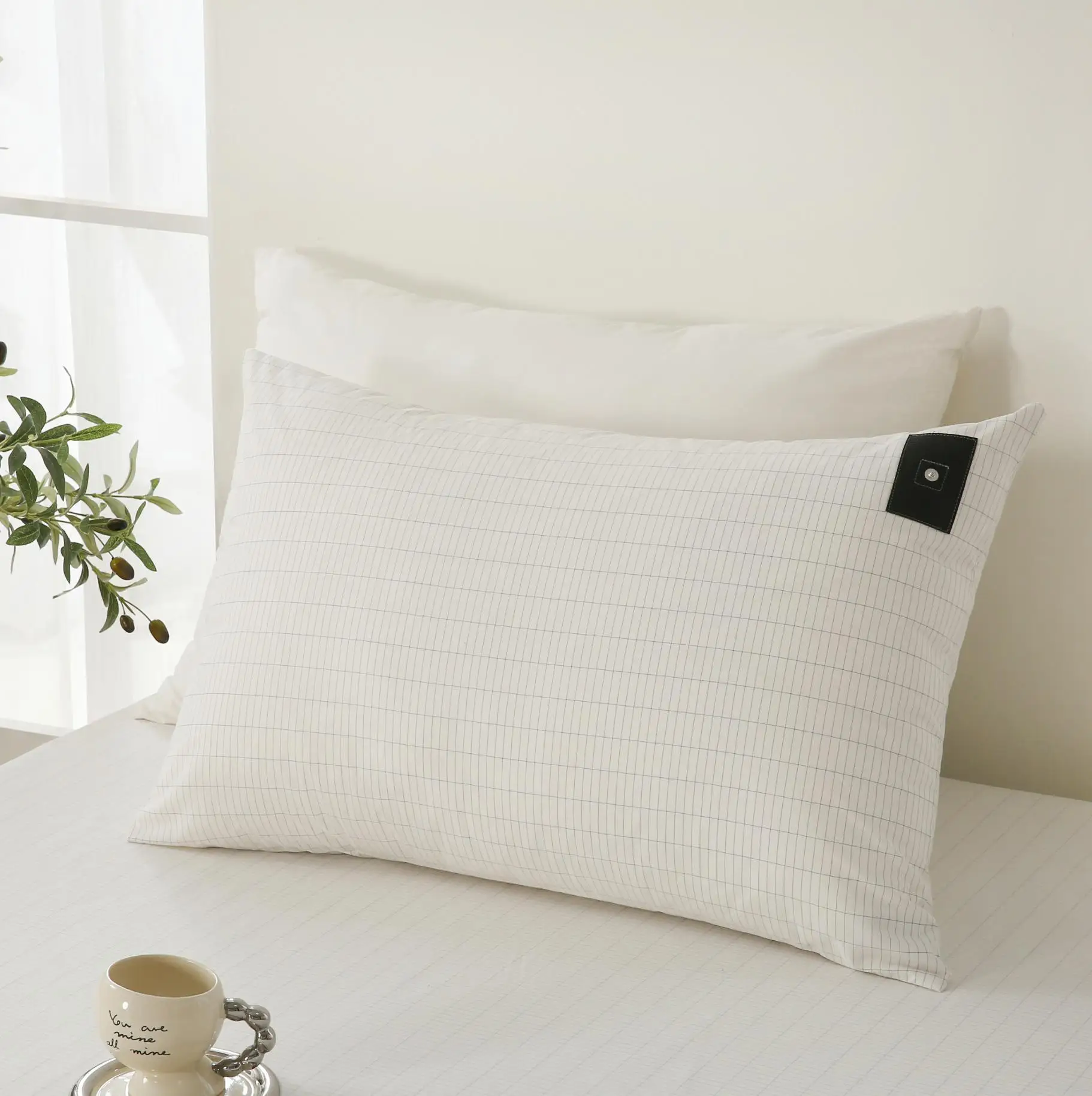 Silver Cotton Conductive Earthing Grounding Pillow case Include a 4.5M Grounding Cord 3