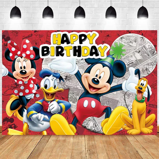 Mickey Mouse Party Decorations Background  Minnie Mickey Birthday  Background - Party Backdrops - Aliexpress