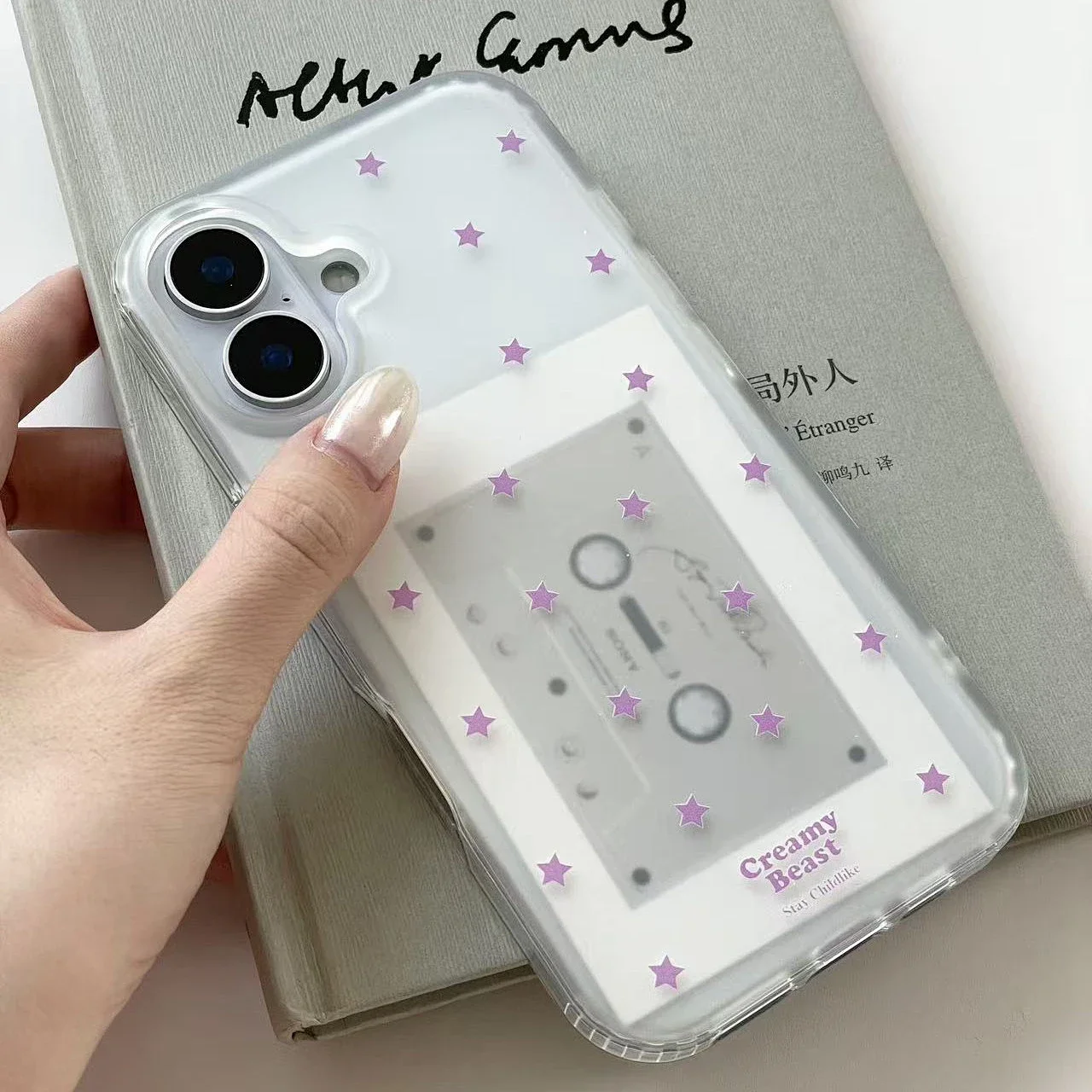Minimalist Yellow and Purple Stars Matte Phone Case