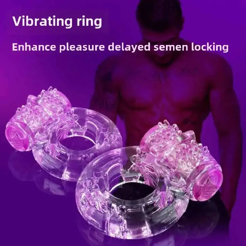 Locking ring Erotic masturbation vibration Crystal butterfly Vibrating ring Male adult products Sex toy