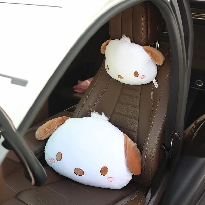 Sanrio Cute Pochacco Plush Toy Headrest Seat Belt Cover Back Cushion For Car Seat Throw Pillow Sofa Bed Xmas Gifts Girl