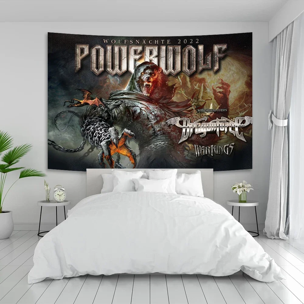 German Power Metal Band Powerwolf Tapestry Bohemian Hippie Bar Dormitory Interior Decor tapestry decor