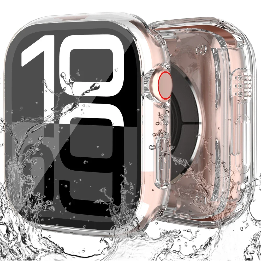 Premium Tempered Glass Screen Protector and Case Cover for Apple Watch - Front and Rear Bumper Protection