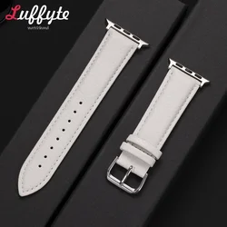 Unisex Premium Leather Smartwatch Strap - Elegant Replacement Band - 42 44 45 49 S10 - 46MM (White)
