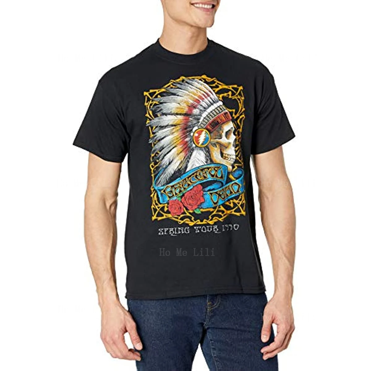 Maglietta Personalizzata Unisex Skeleton Tribal Grateful