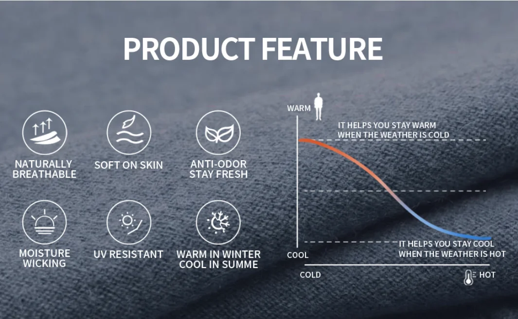 Description Picture 3 of item100% Merino Wool Womens Base Layer Thermal Pants Merino Wool Leggings Women Long Johns Breathable Thermal Underwear Bottoms