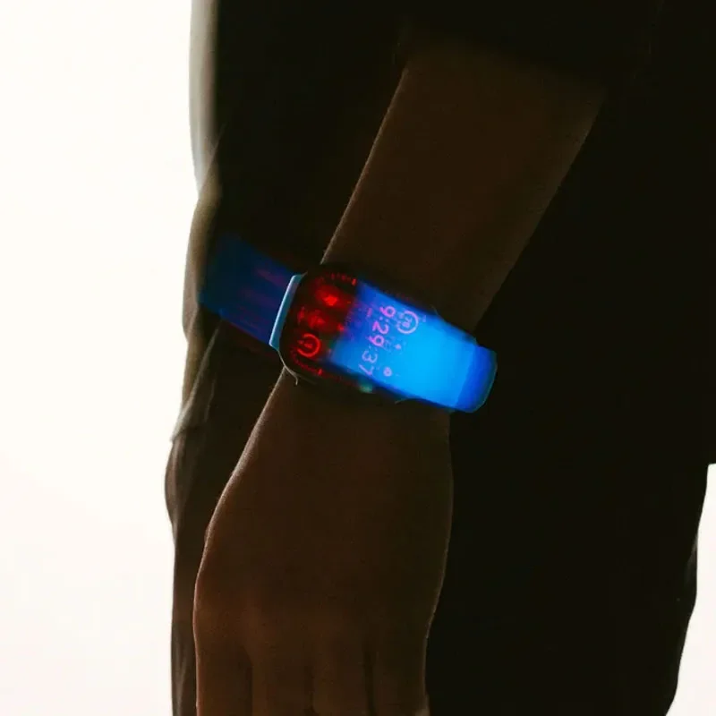 Luminous Sport Silicone & Titanium Metal Watch Band Bracelet