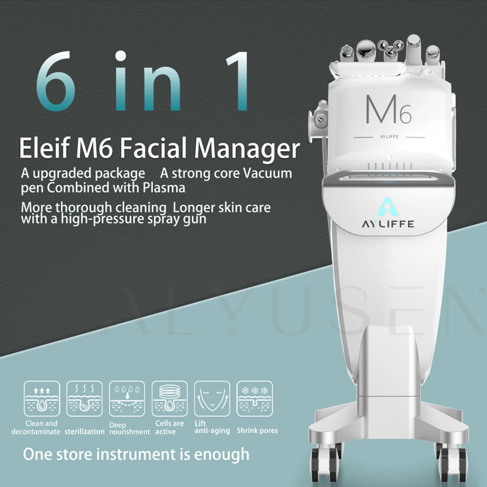 

2024 Professional Intelligent 6 In 1 Facial Hydra Oxygen Skin Cleaning Microdermabrasion Skin Rejuvenation Beauty Machine