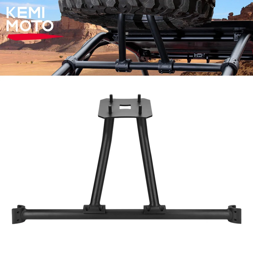 KEMIMOTO UTV RZR Spare Tire Holder Carrier Bracket Heavy Metal Steel Compatible with Polaris RZR PRO XP RZR Turbo R 2020-2024 kyx simulated climbing vehicle scx10 wrangler rear bar hole distance 43mm bumper metal belt spare tire collision avoidance