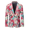 One Button Jacquard Suit Men's Clothing Fashion Men Luxury Party Stage Wedding Trend Red Dress Slim Fit Blazer Jacket 3