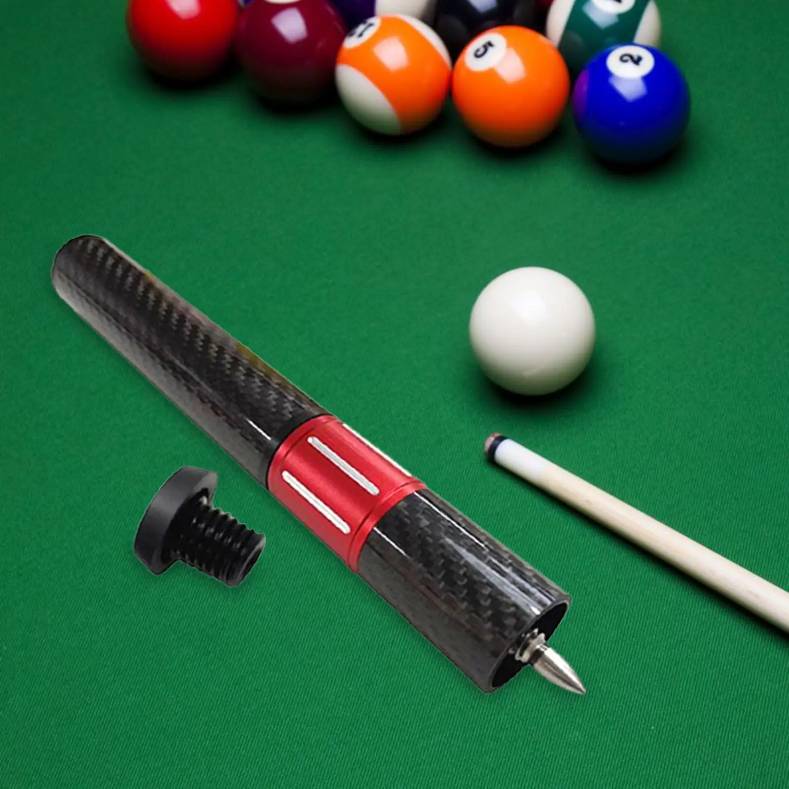 

Billiards Pool Cue Extension with Bumper Billiard Holder Cue End Extender Adapter Snooker Cue Stick for Games Training Practice