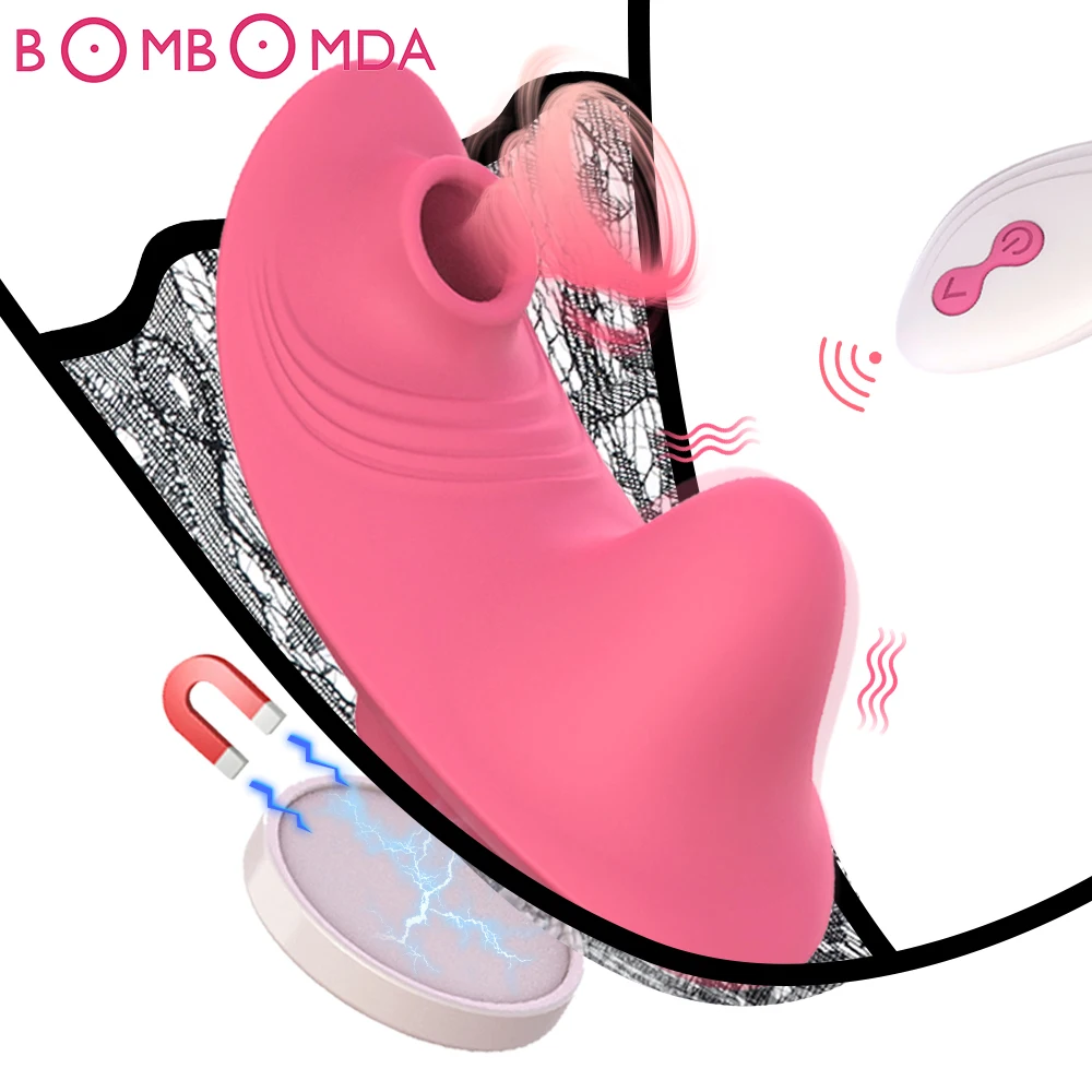 Vibrateur de clitoris à succion avec télécommande pour femme_voghion.com