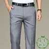 Spring Summer Suit Trousers For Men Straight flat linen Black Suit Pants Men Business Formal  Dress Pants Men Big Size 28-44 46 2