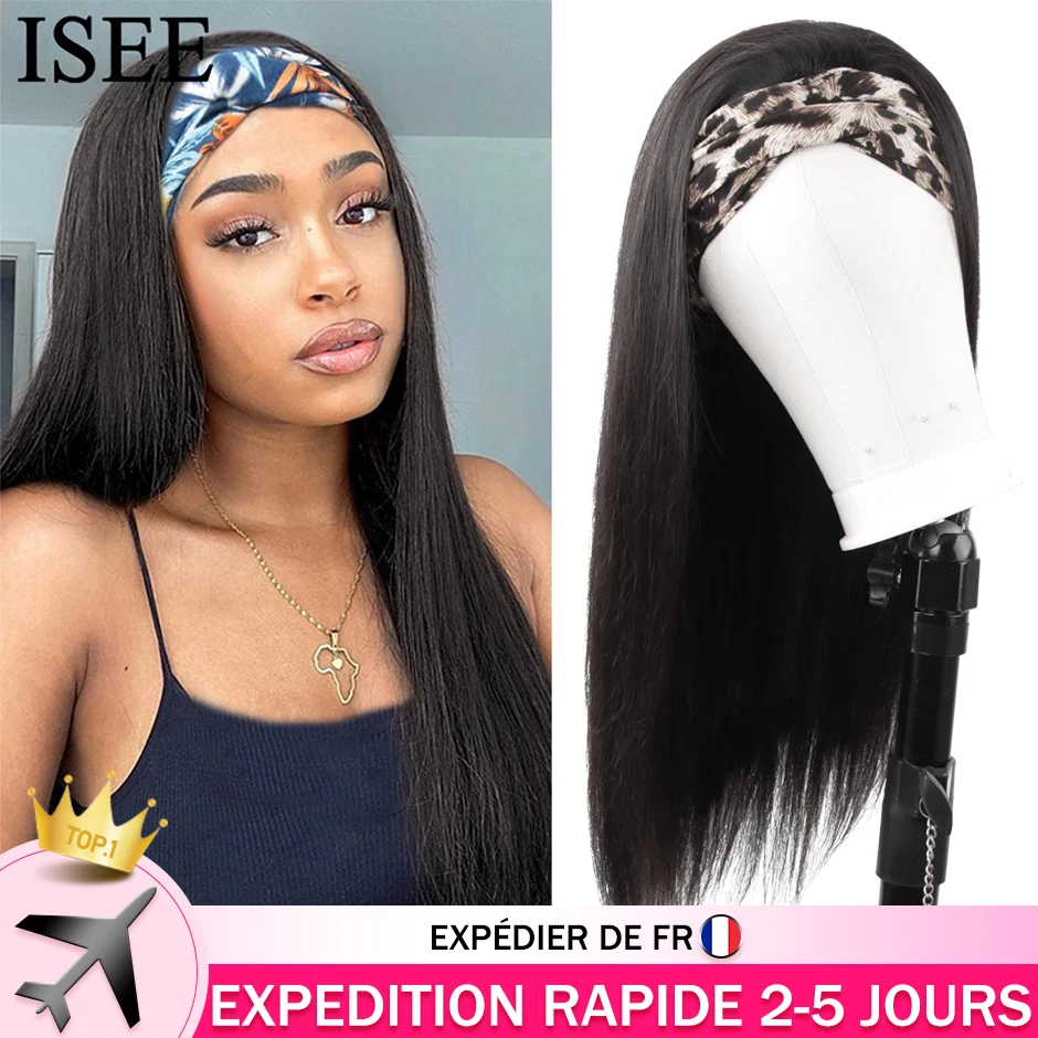 Court Bob Bandeau Cheveux Raides Pour Femme Noire Glueless Full