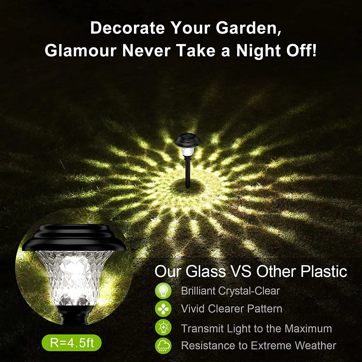 Solar Pathway Lights Outdoor Waterproof Bright Monocrystalline Silicon Garden Light LED Landscape Lamp for Yard Fenced solar ground lights solar led lights solar lights lawn lamp garden lighting